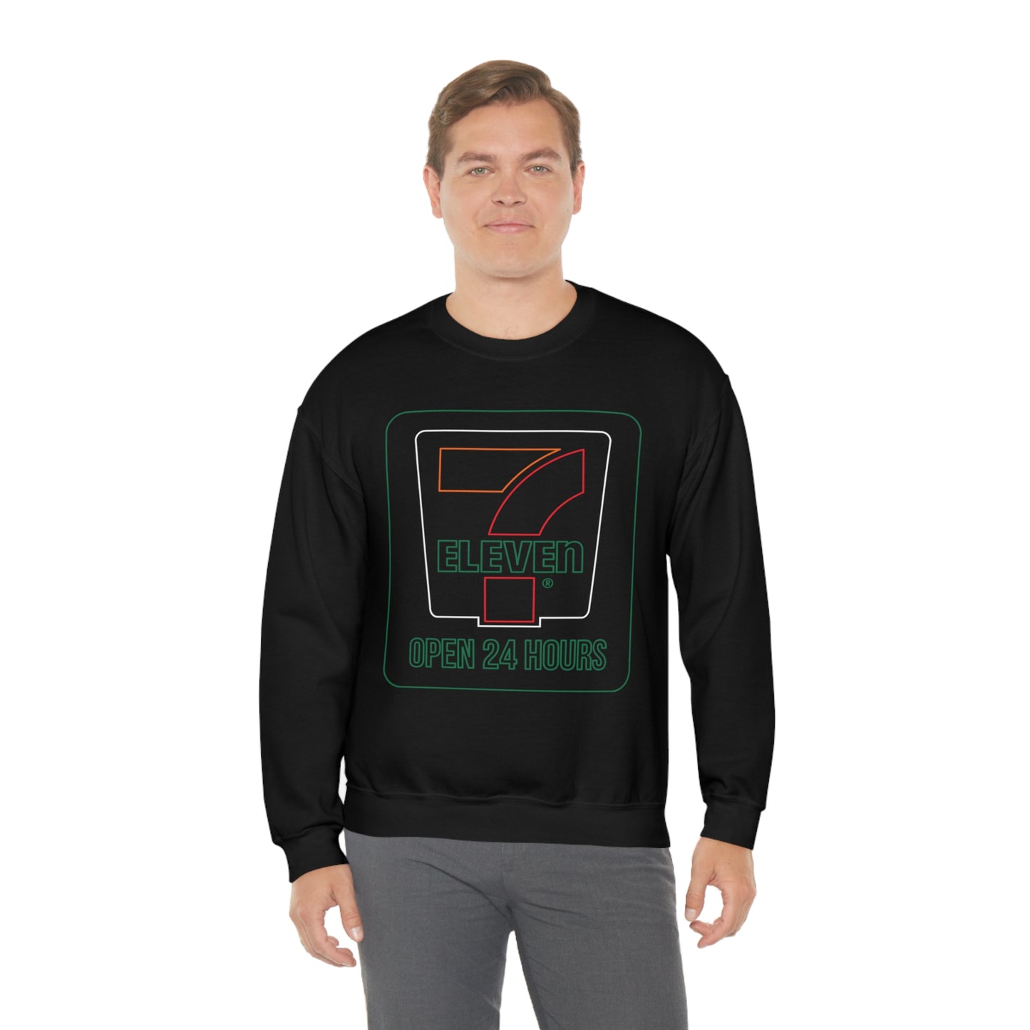 7-Eleven® Open 24 hours - Unisex Heavy Blend™ Crewneck Sweatshirt
